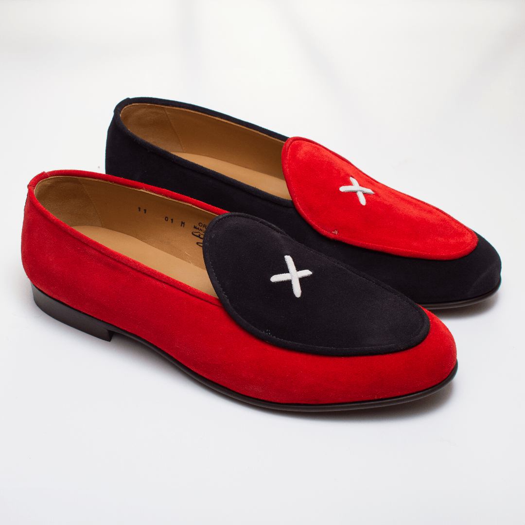 Men s Red Blue Color Block Milano Loafer 7 Red Blue