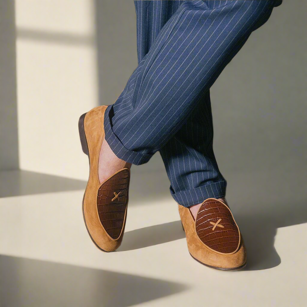 Men's Cognac Croc Milano Loafer