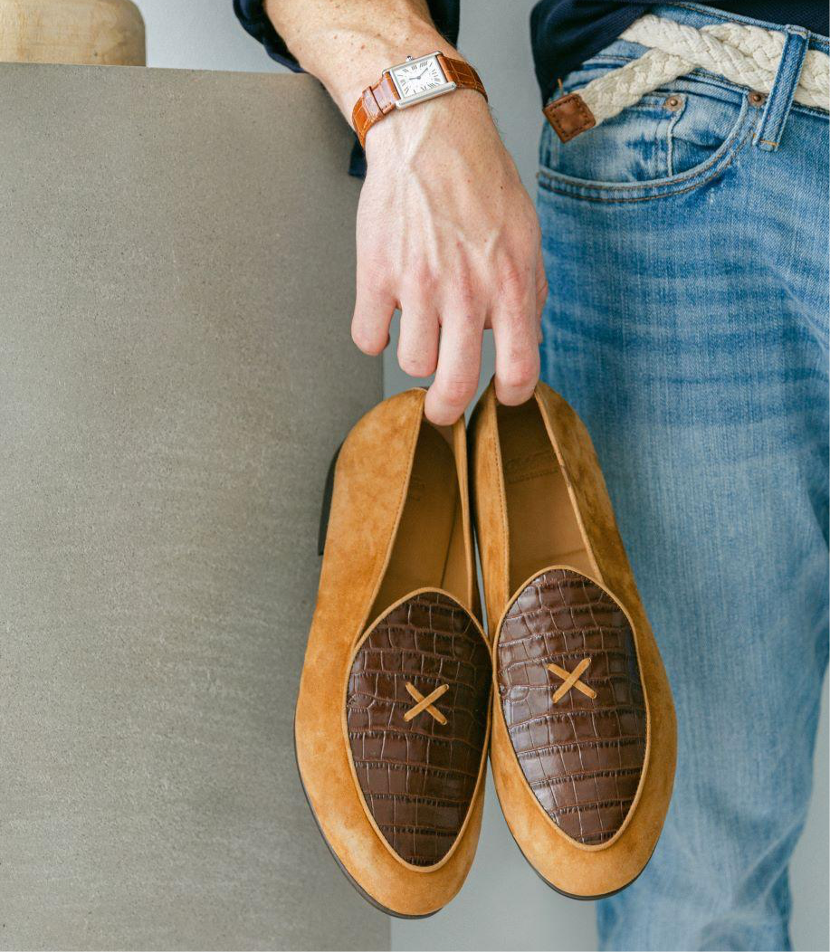 Men's Cognac Croc Milano Loafer