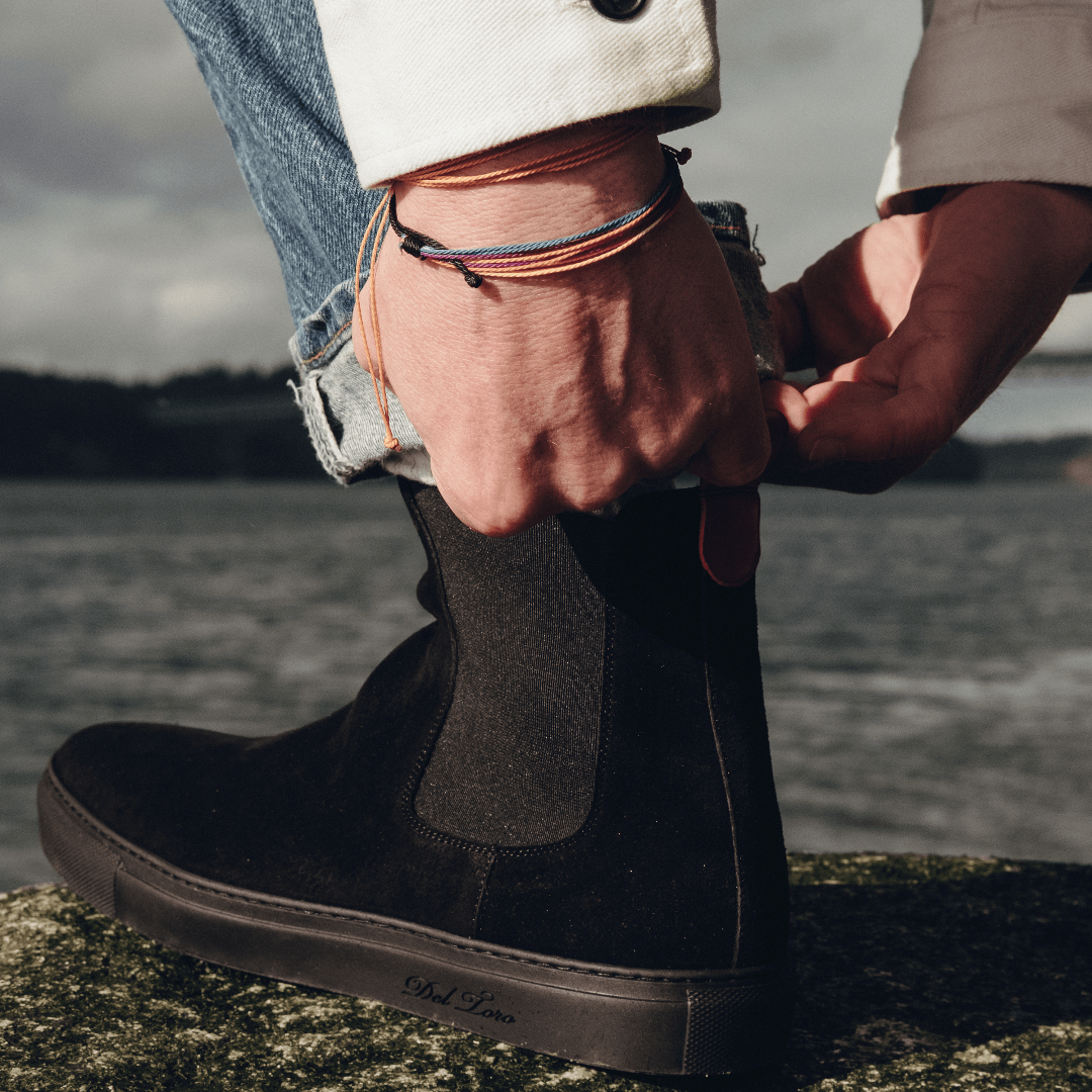 Men's Black Suede Chelsea Sneaker