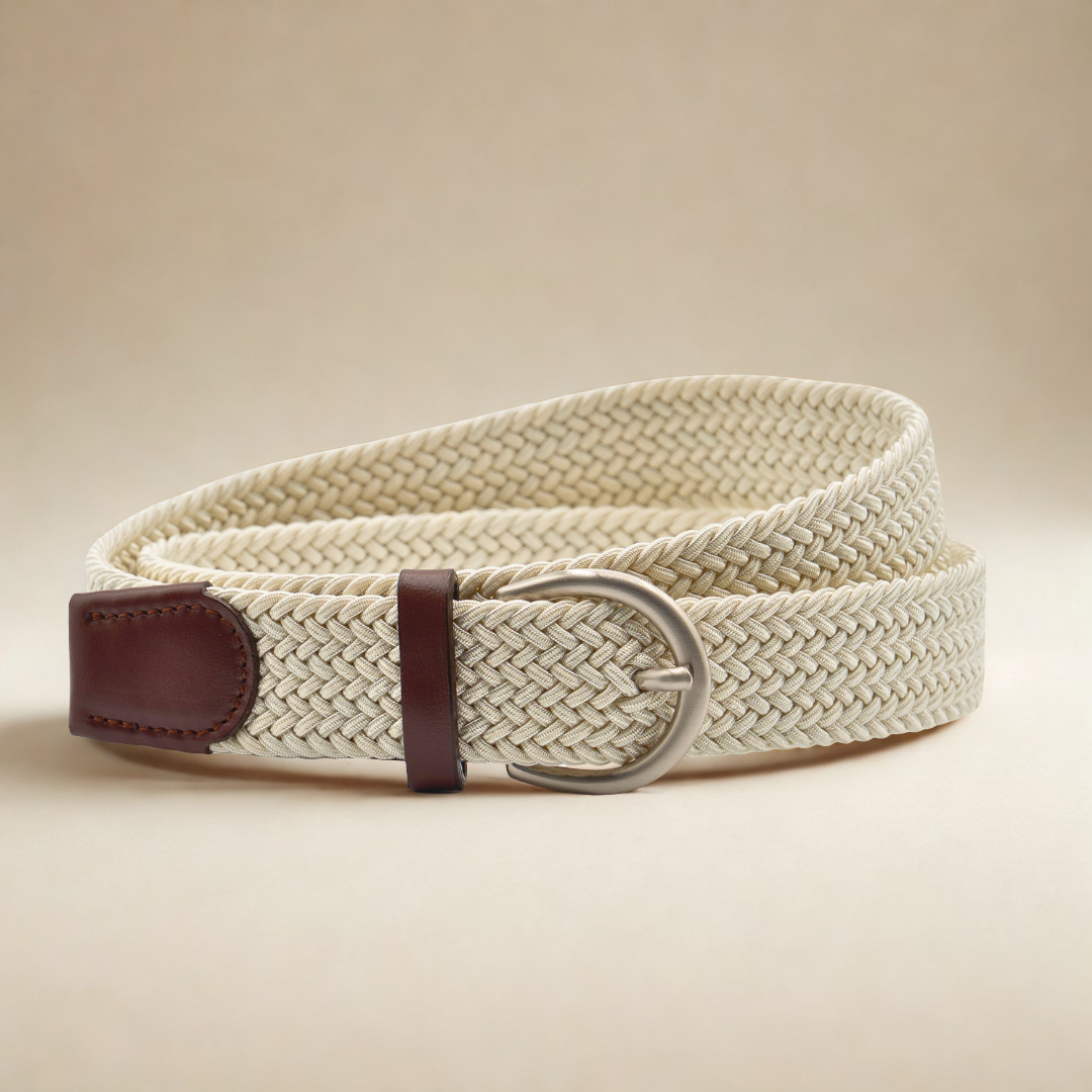 BELT- VTG 80s Elegant Cream Braided Belt s-l400.jpg main image 4