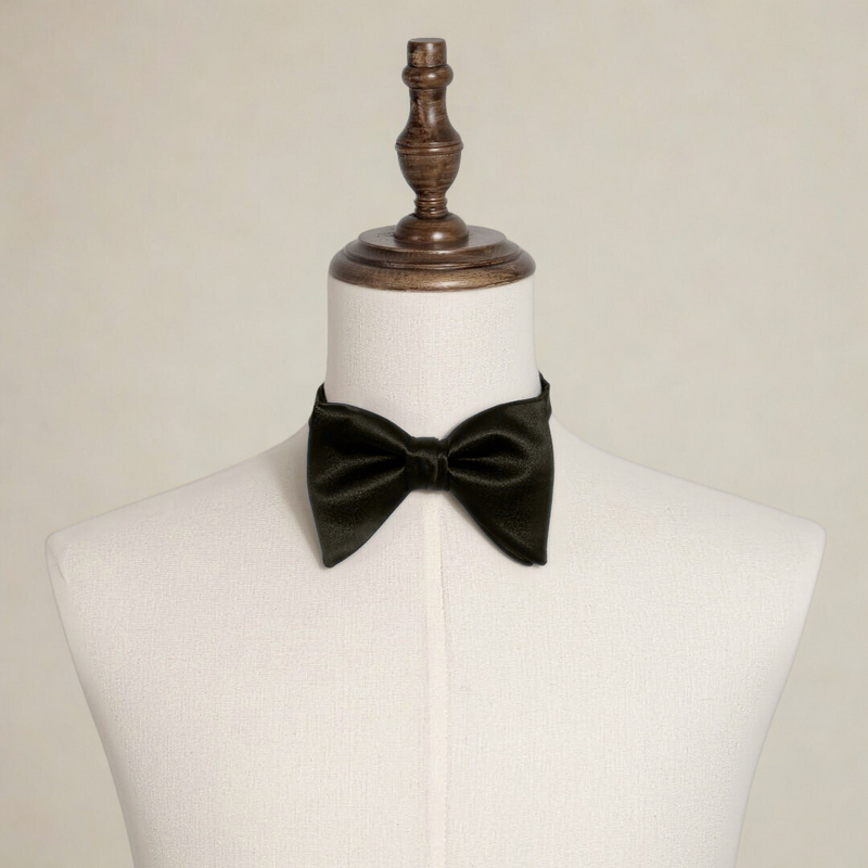 Satin Butterfly Bow Tie - Black