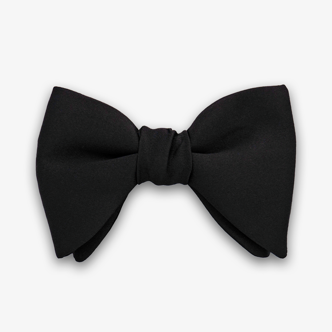 Satin Butterfly Bow Tie - Black