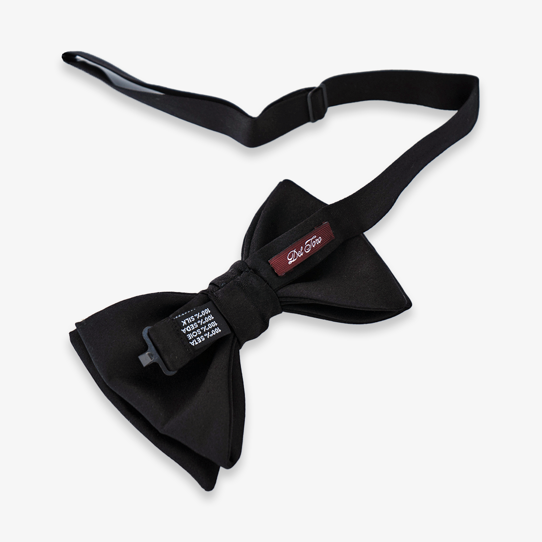 Satin Butterfly Bow Tie - Black
