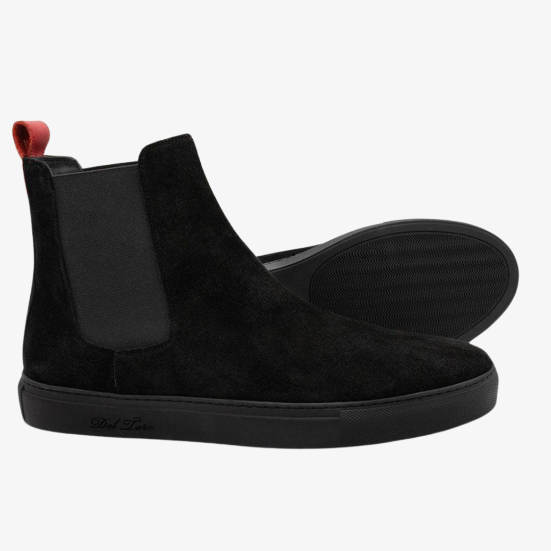 Men's Black Suede Chelsea Sneaker