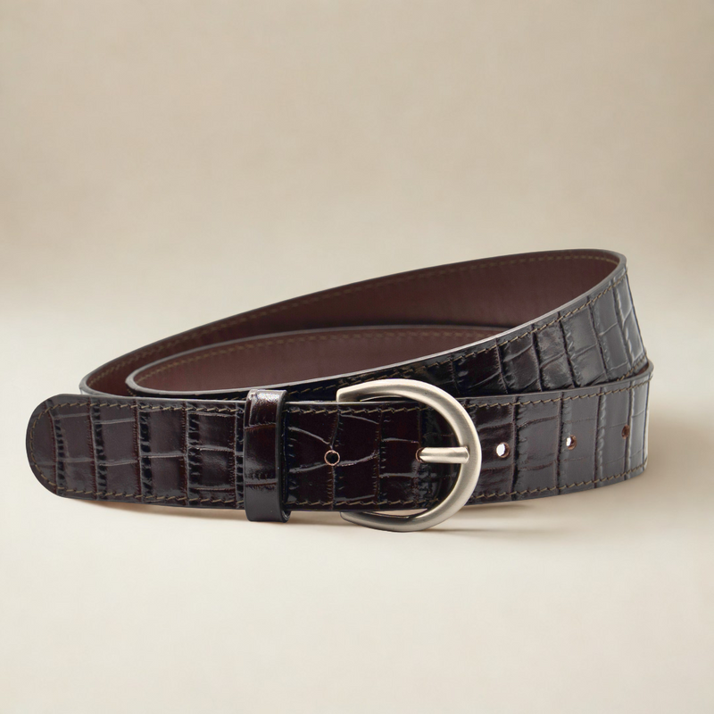 Classic Belt - Dark Brown Crocco
