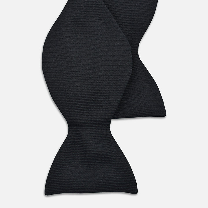 Classic Large Black Grosgrain Bow Tie by Shawn Christopher