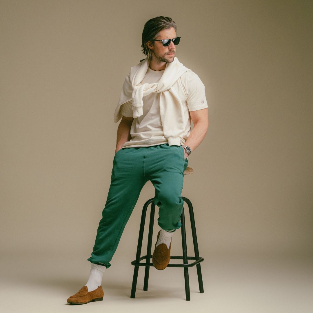 Men's Retro Gym Sweatpants - Fairway Green