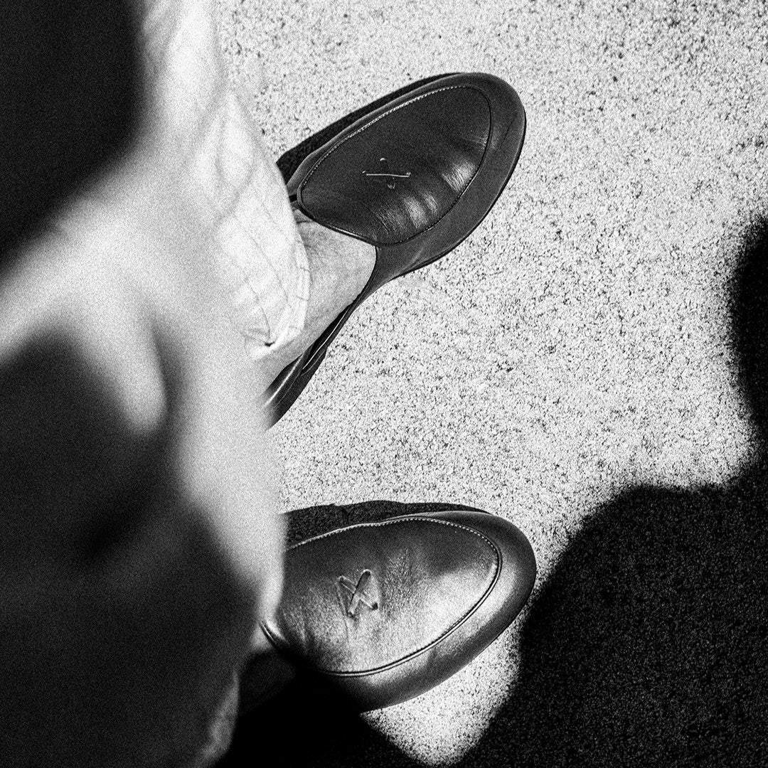 Men's Black Leather Milano Mule