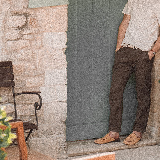 Men's Tan Textured Suede Milano Mule