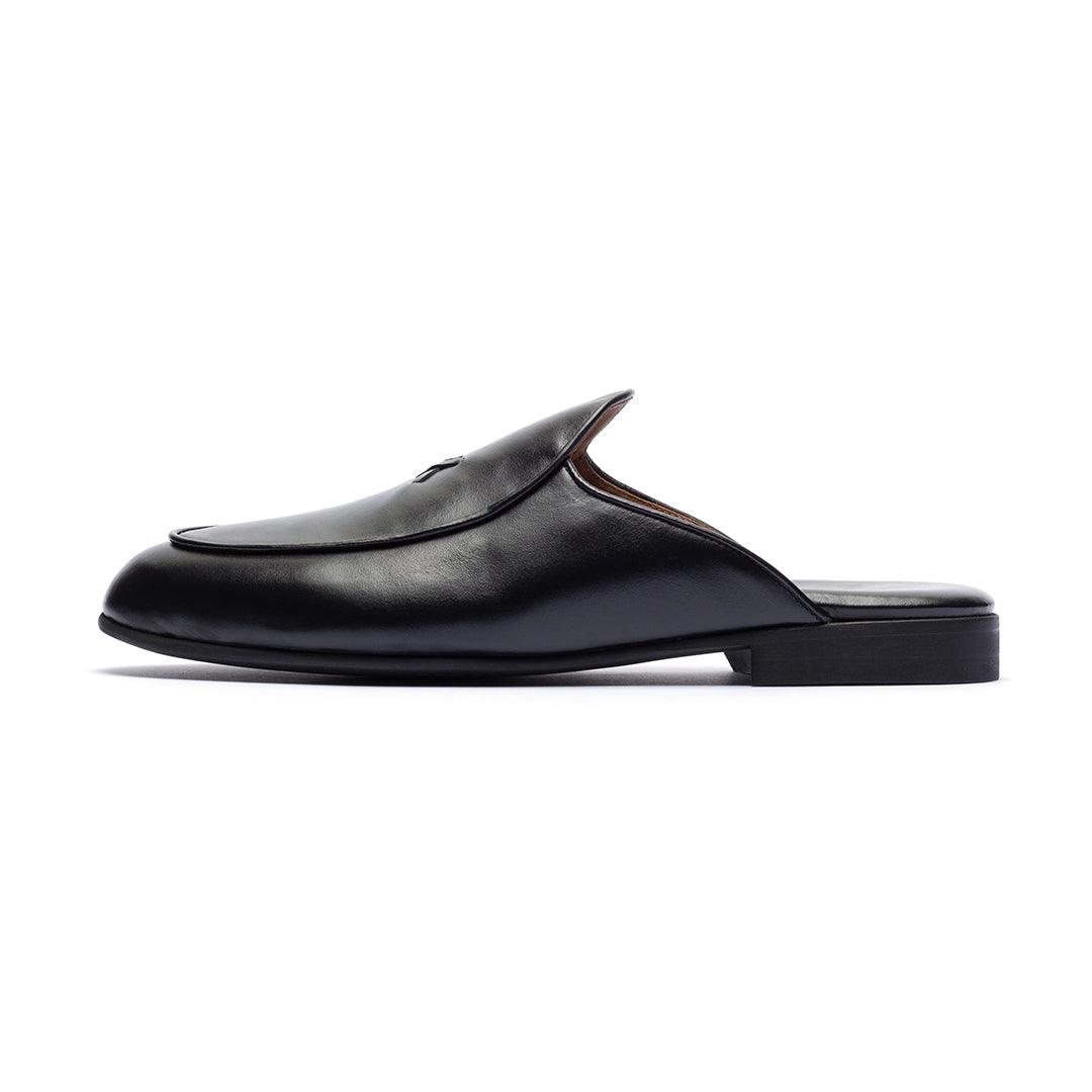 Women's Black Leather Milano Mule