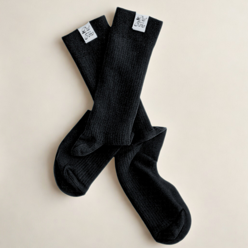 Ribbed Loop Sock - Black