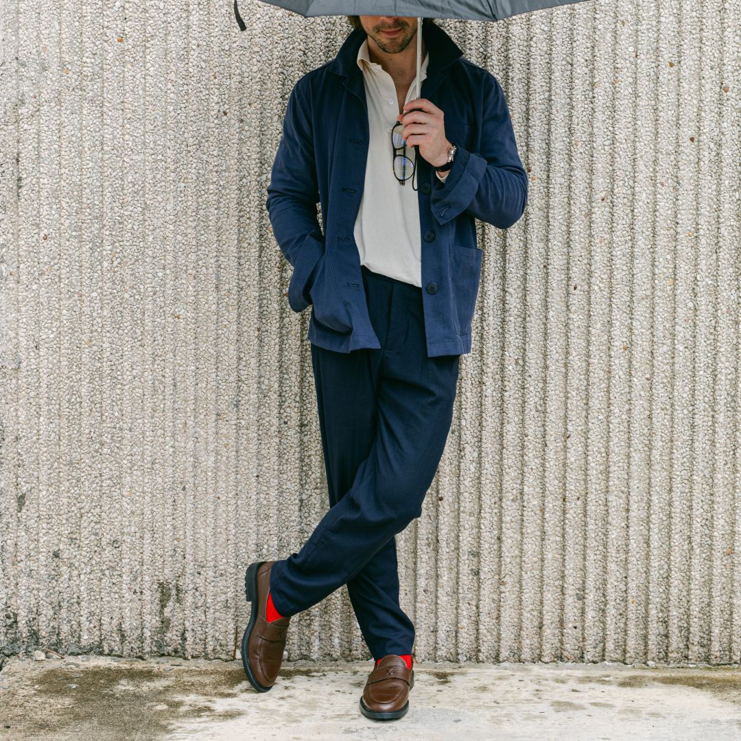 Ribbed Loop Sock - Red