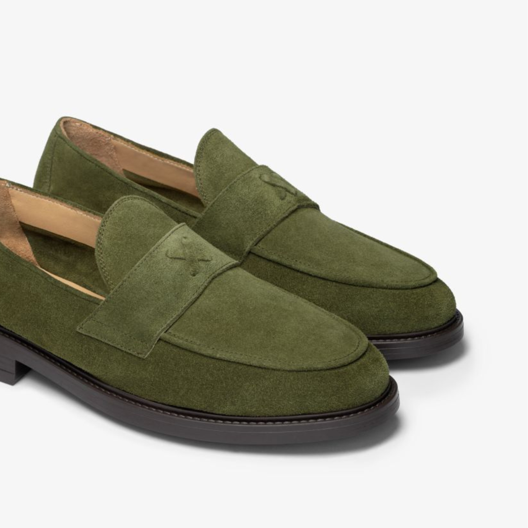Men's Olive Suede Lug Centesimo