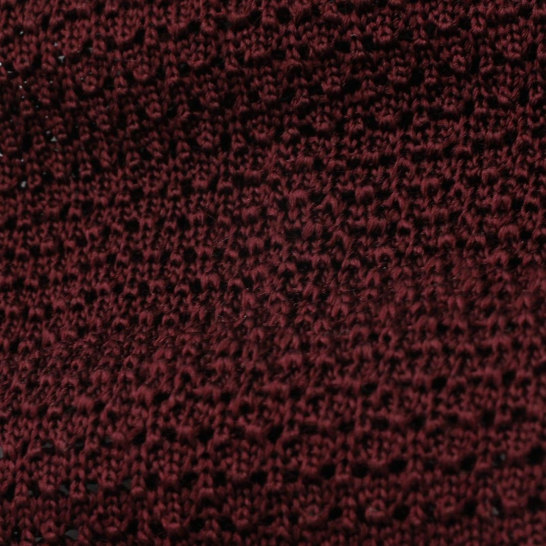 Silk Knit Tie - Burgundy
