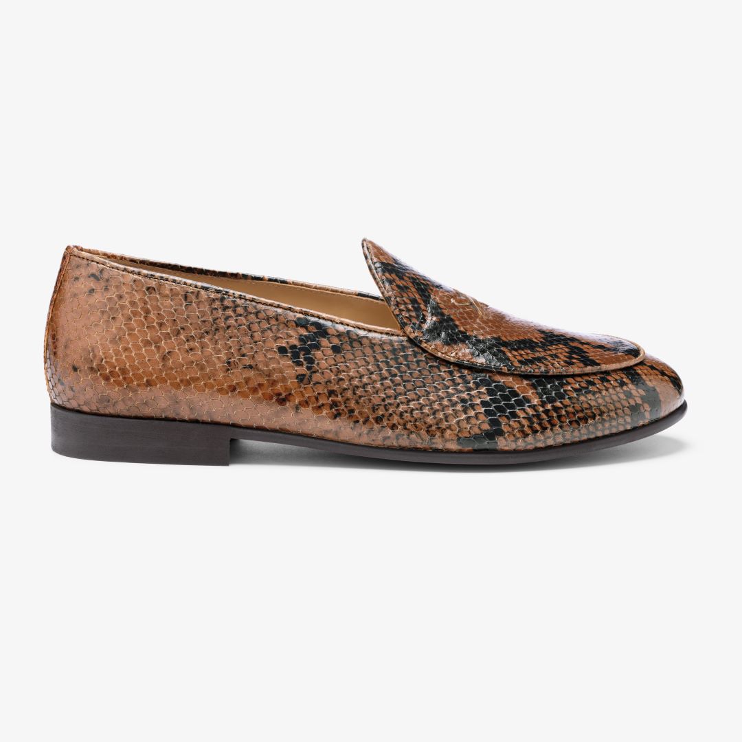 Loafers Snakeskin Boat Shoes Mens Genuine Leather Slip On Loafers