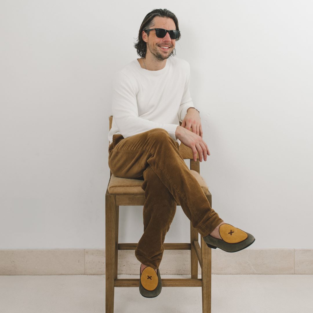 Men's Olive Textured Tan Milano Loafer