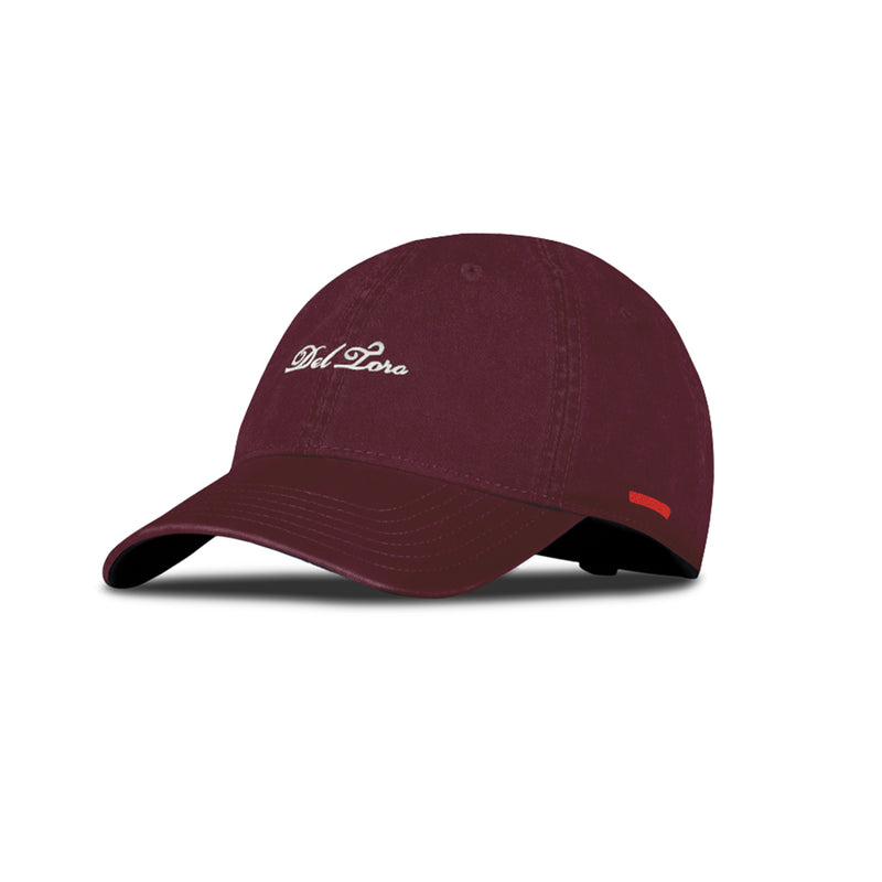 Embroidered Side Stripe Dad Hat - Maroon