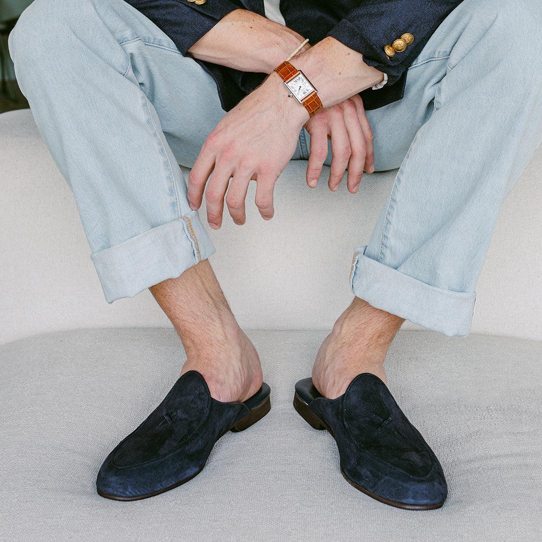 Men's Navy Suede Milano Mule
