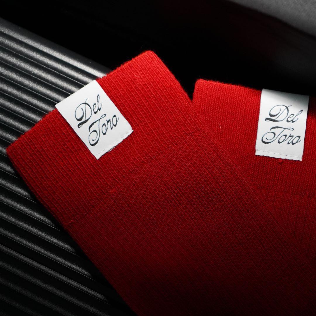 Ribbed Loop Sock - Red