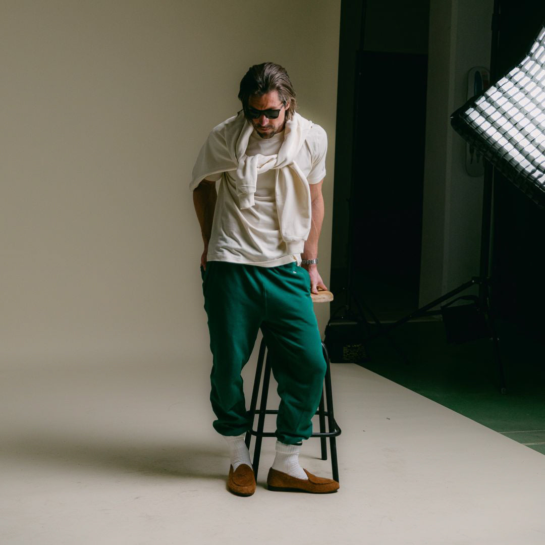 Men's Retro Gym Sweatpants - Fairway Green