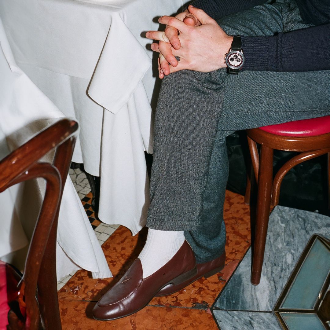 Ribbed Loop Sock - White