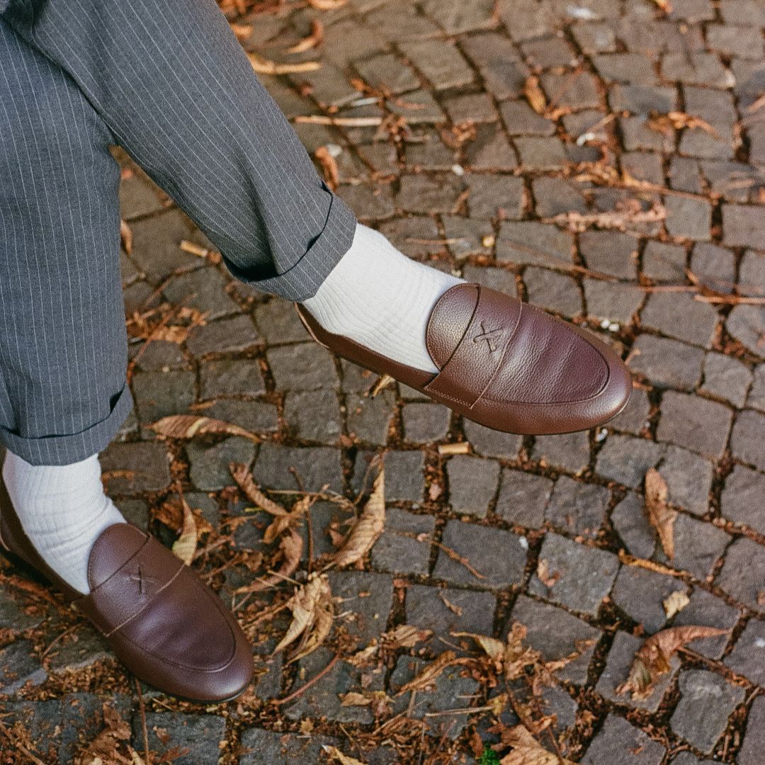 Ribbed Loop Sock - White