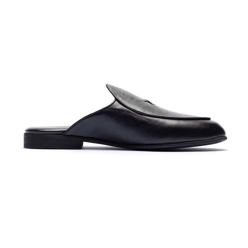Women's Black Leather Milano Mule
