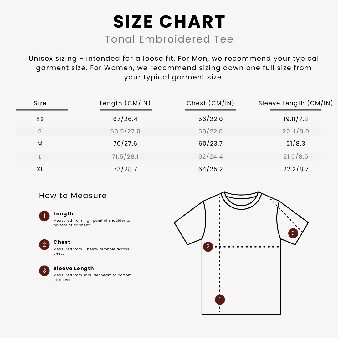 Women's Tonal Embroidered Tee - Heather Grey