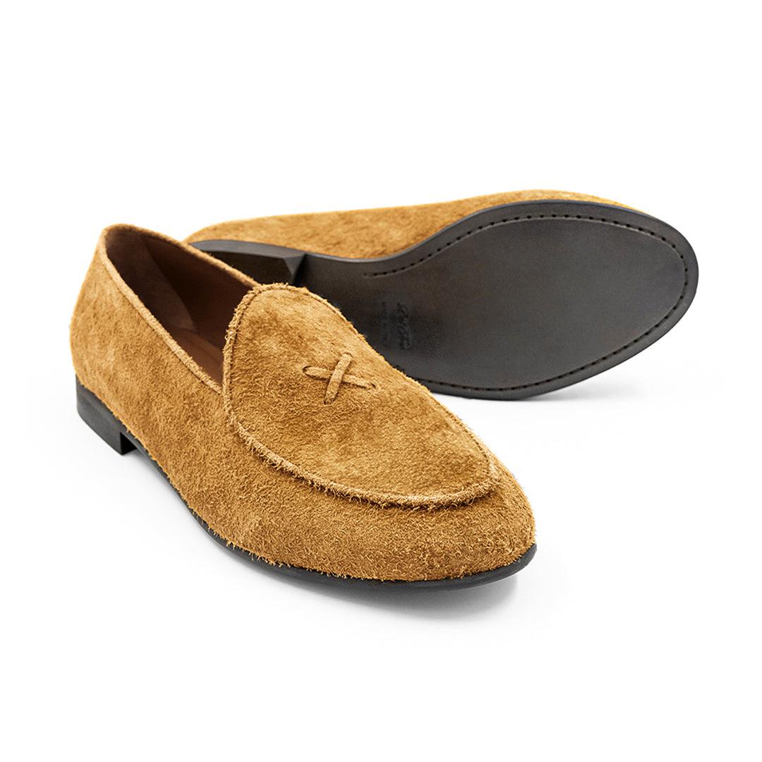 Men's Tan Textured Suede Milano Loafer