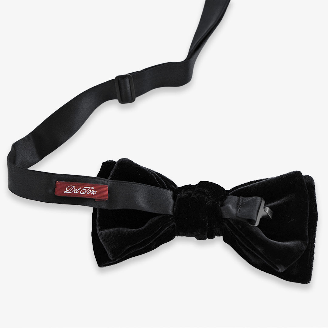 Classic Velvet Bow Tie - Black
