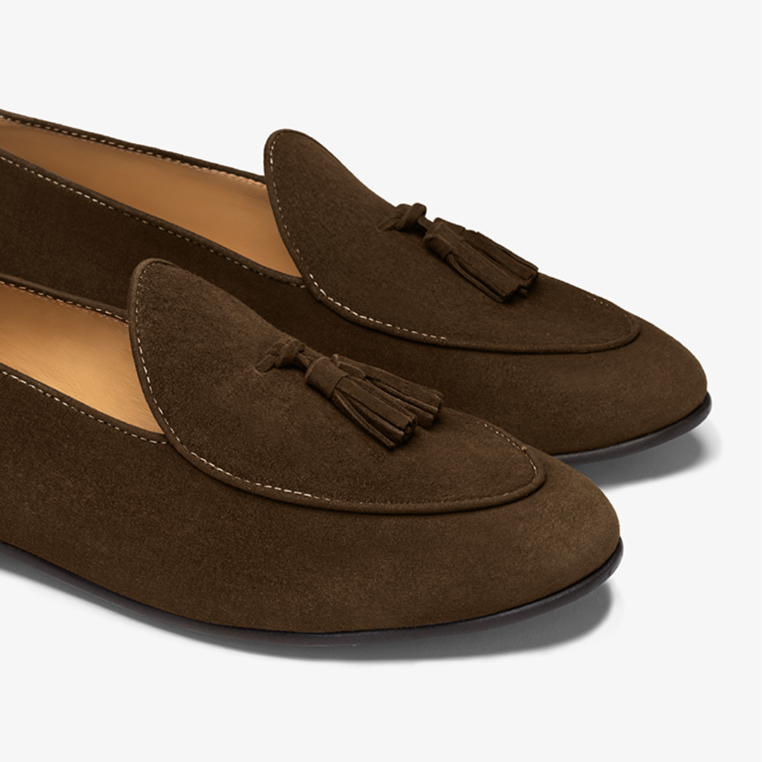 Men's Chocolate Suede Tassel Loafer