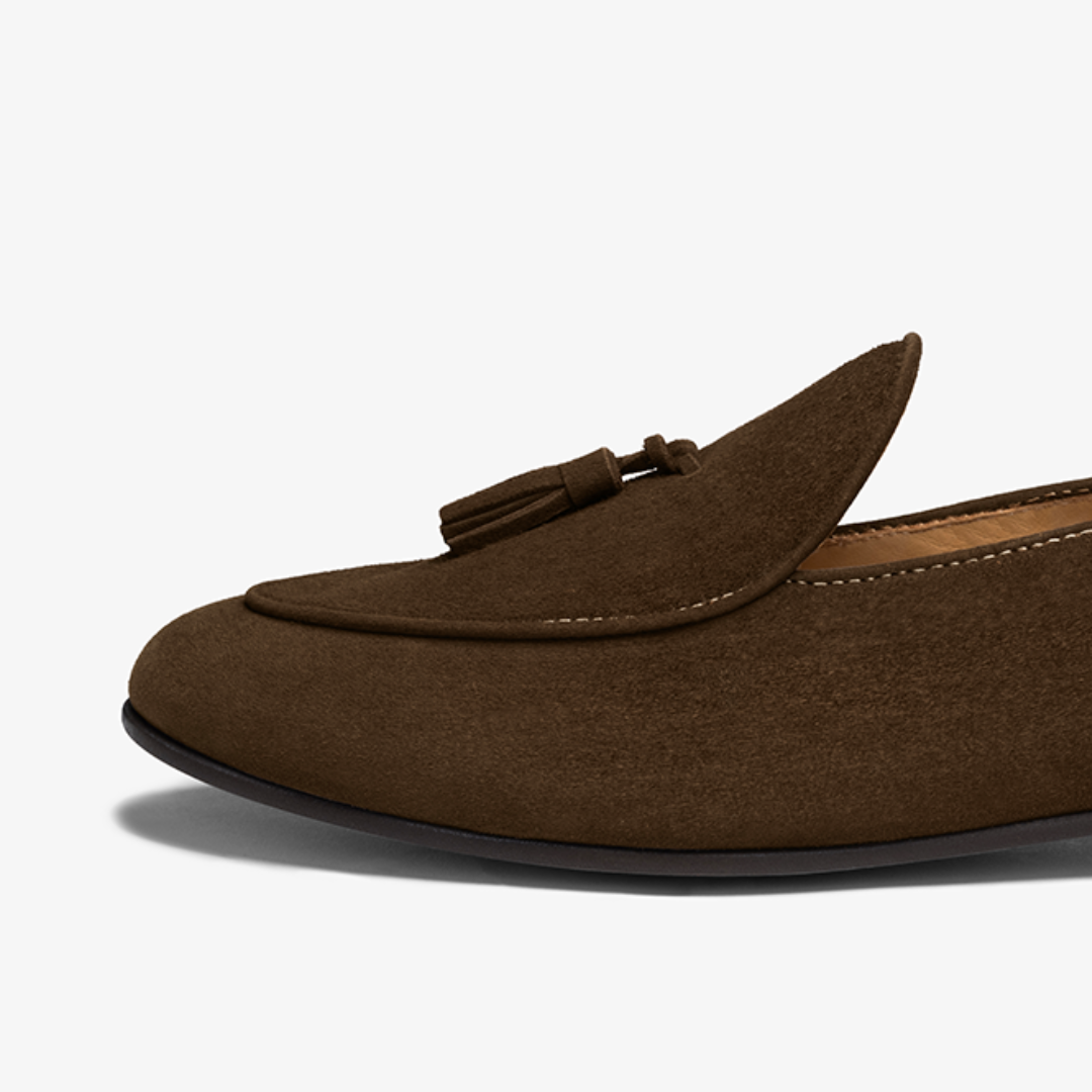 Men's Chocolate Suede Tassel Loafer