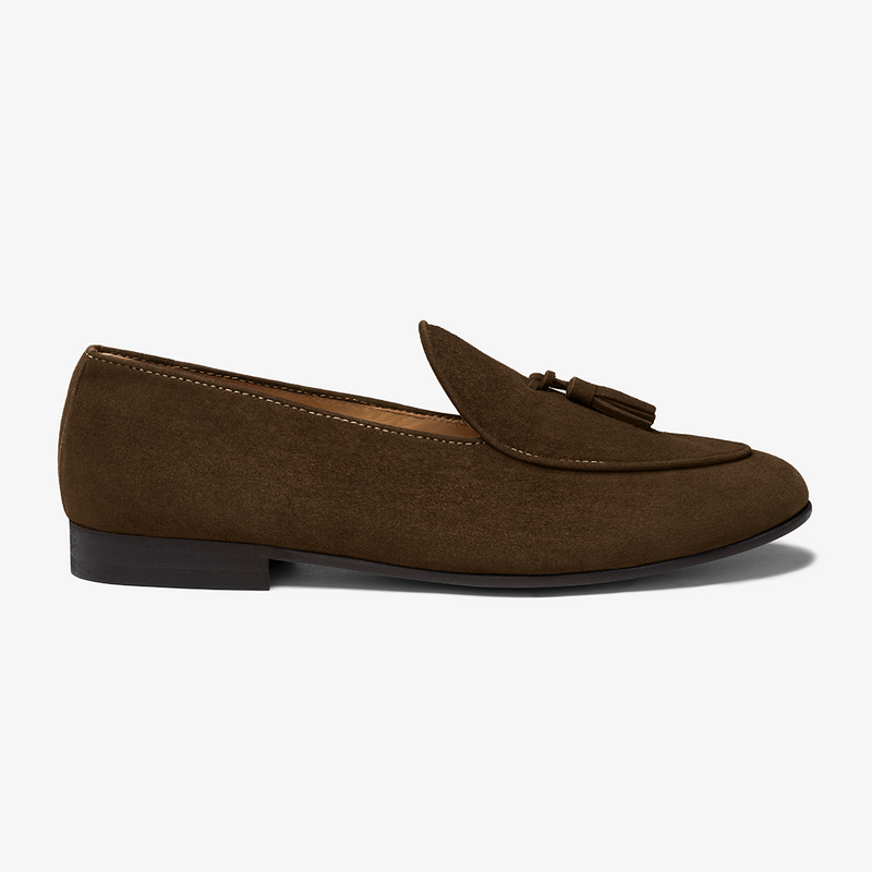 Men's Chocolate Suede Tassel Loafer