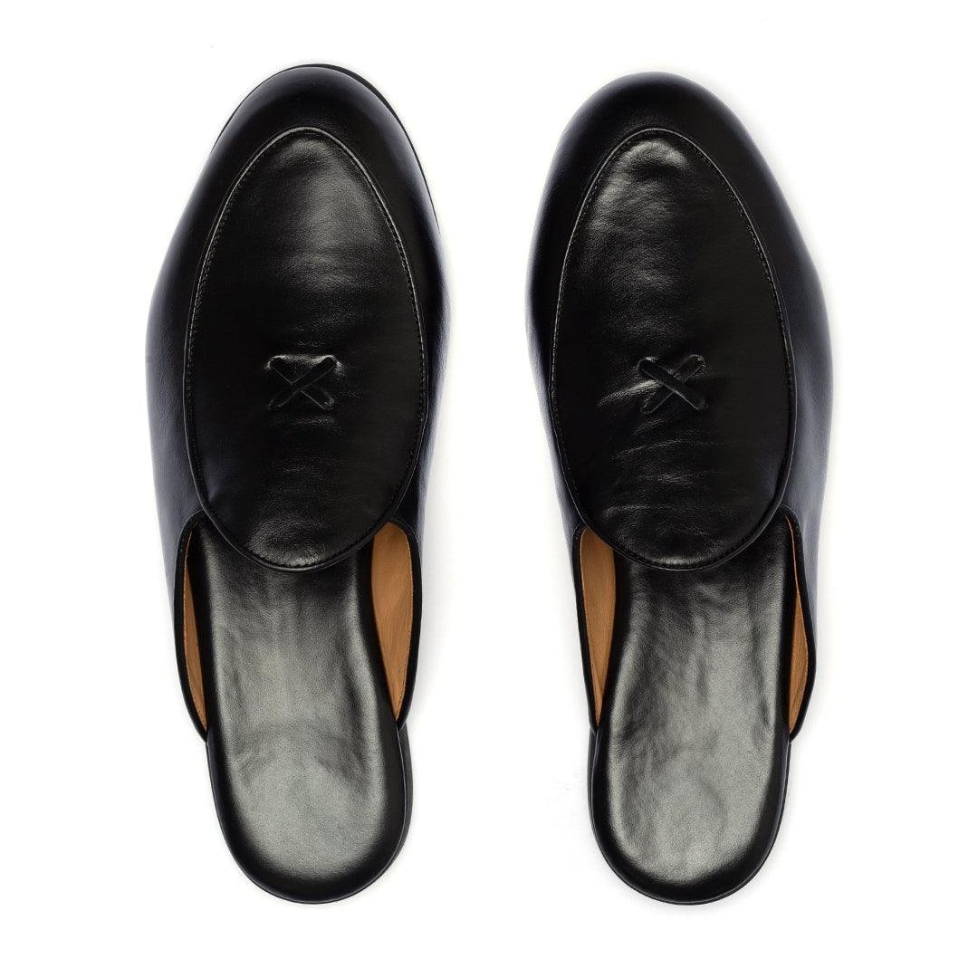 Women's Black Leather Milano Mule