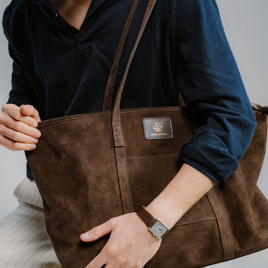 【TELA】Brown suède tote bag Shop