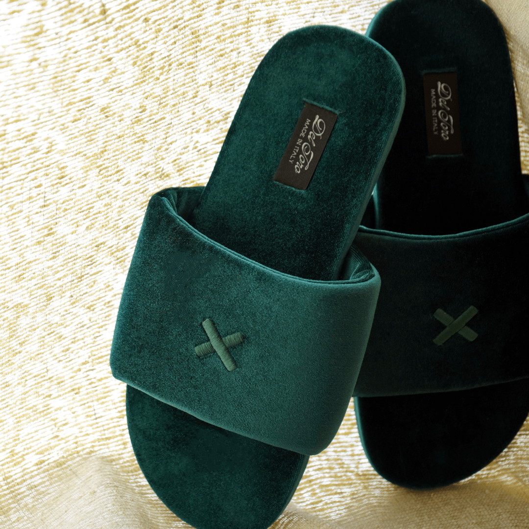 Men's Emerald Velvet House Slide