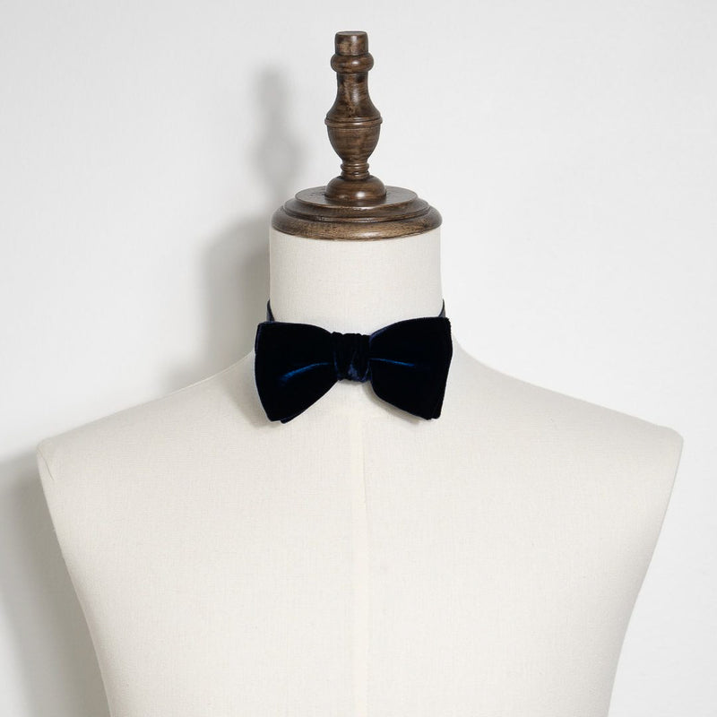 Navy Velvet Bow Tie