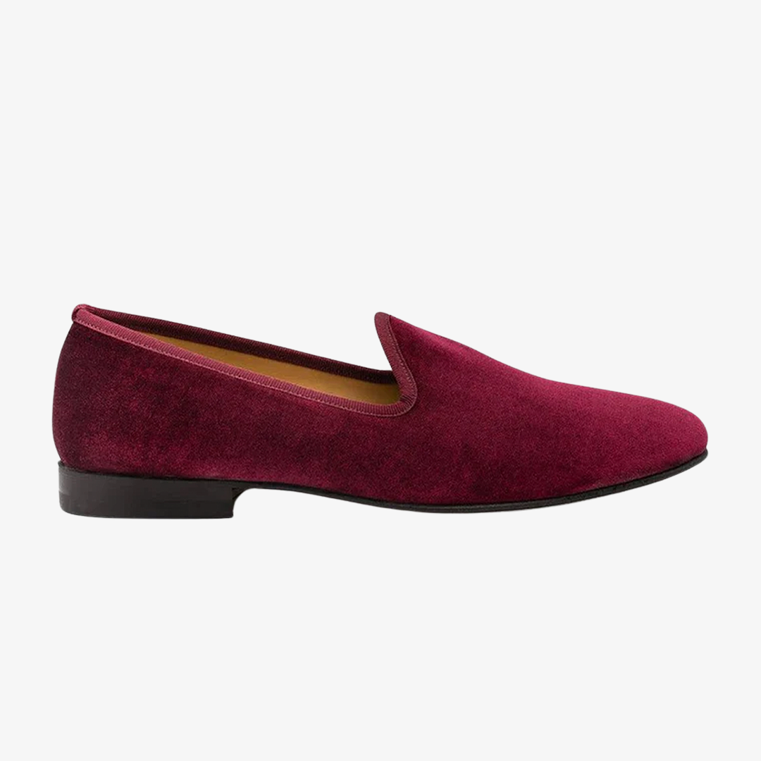 mens burgundy velvet dress shoes Del Toro Shoes