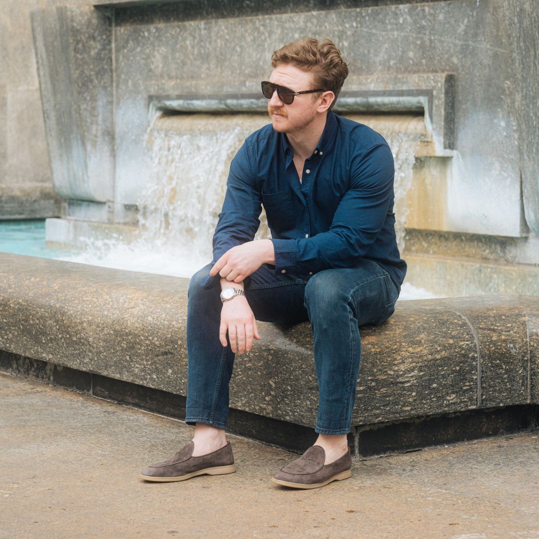 Men's Chocolate Suede Viaggio Loafer