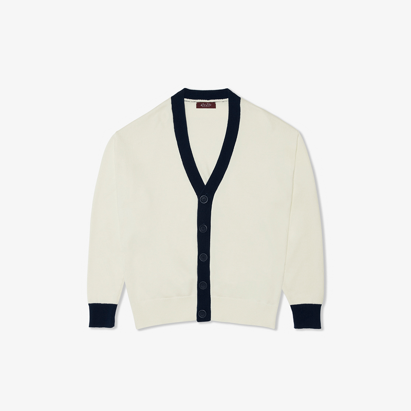 Women's Vintage Fit Cardigan - Vintage White / Black