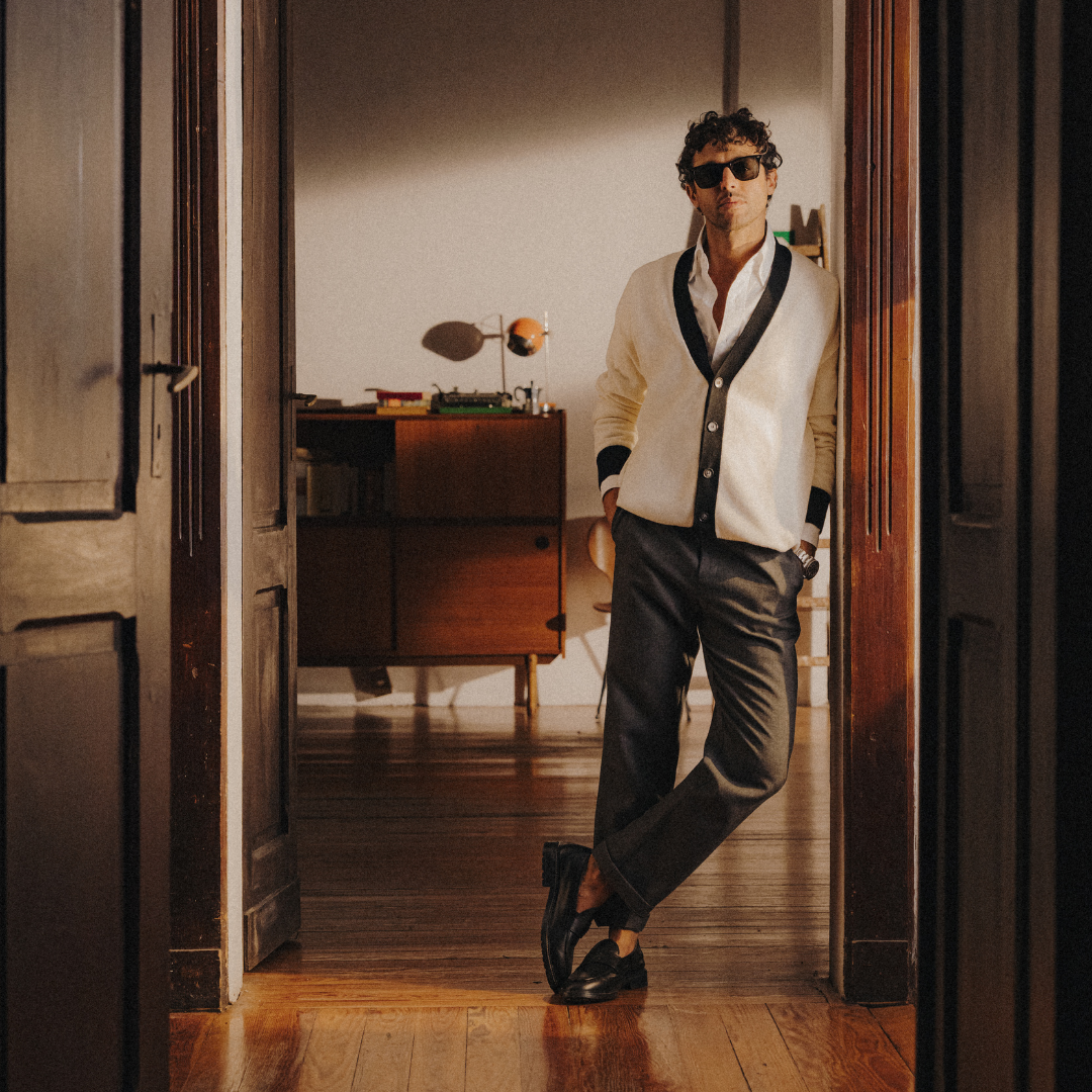 Men's Black Leather Lug Centesimo