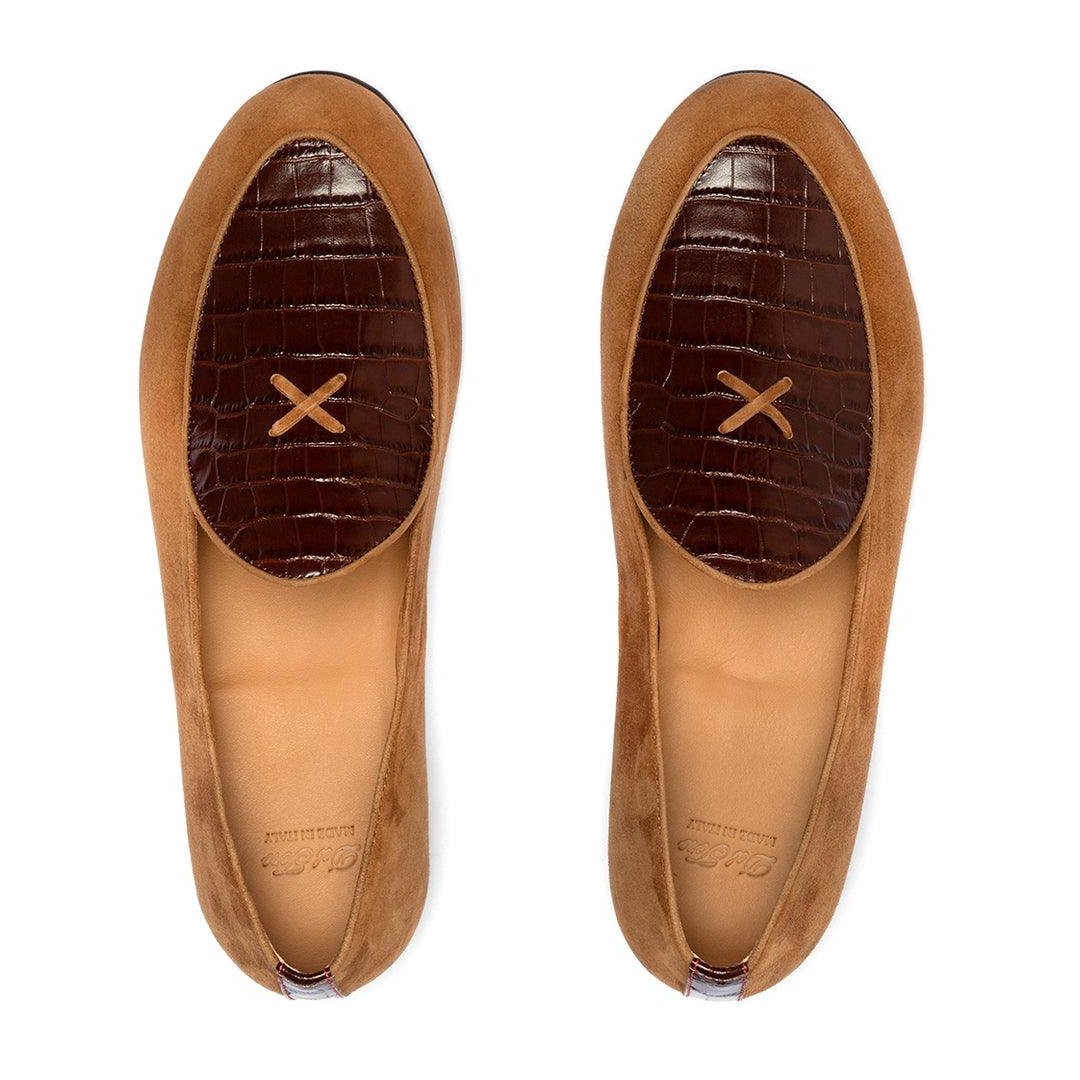 Men's Cognac Croc Milano Loafer