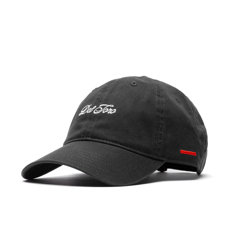 Embroidered Side Stripe Dad Hat - Black