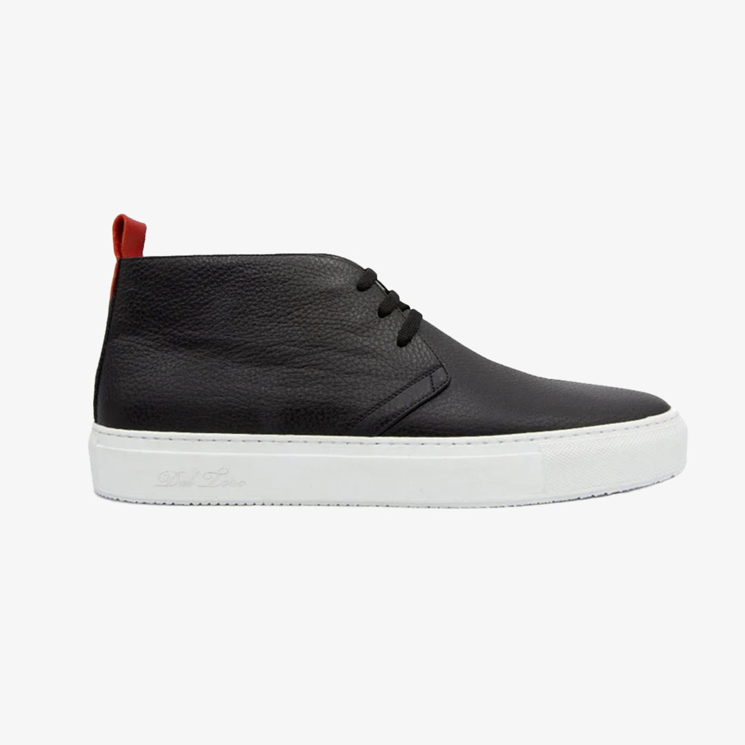 Men s Black Leather Chukka Sneaker