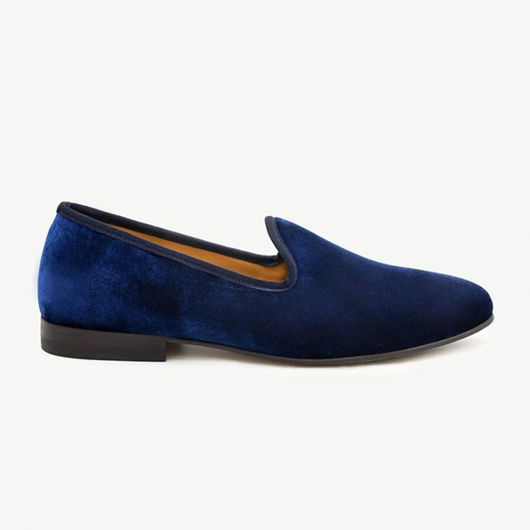 Del Toro Cobalt Velvet Slippers Velvet Slipper // Navy (US Men main image 2