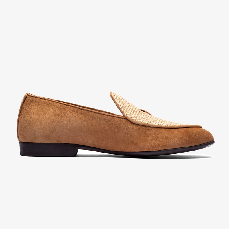 Men's Cognac Raffia Milano Loafer
