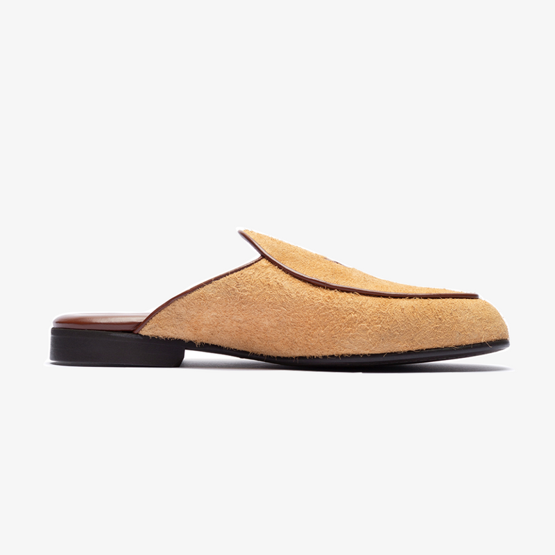 Men's Tan Textured Suede Milano Mule