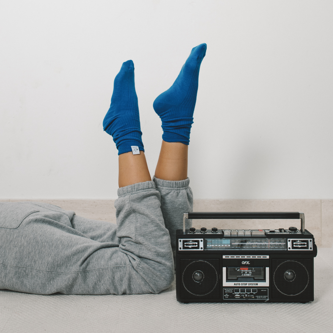 Ribbed Loop Sock - Blue