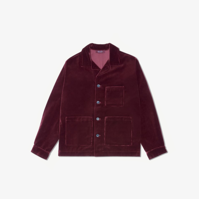 Women's Velour Cocktail Coat - Oxblood